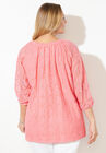 Stretch Lace Peasant Blouse, , on-hover image number null