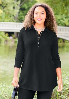 Cloud Knit French Terry Collared Tunic