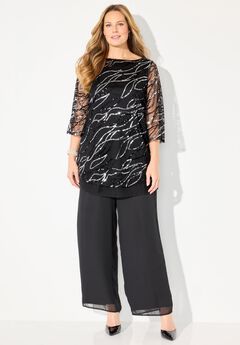 Sequin Chiffon Duet Blouse