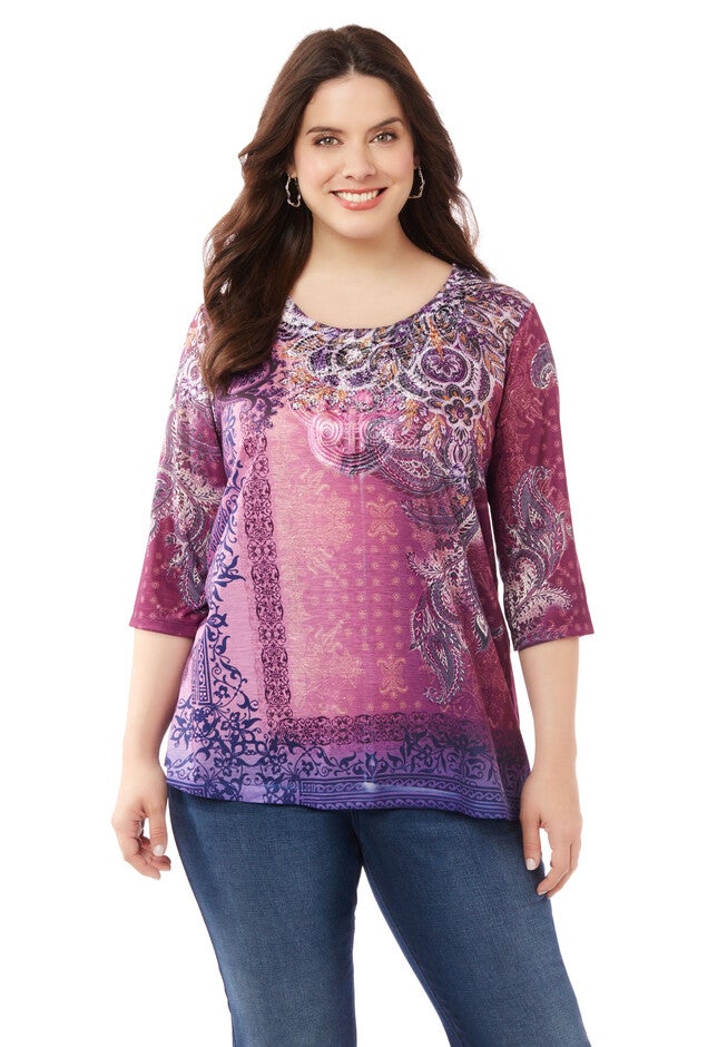 Artful Elegance Top, PINK, hi-res image number 0