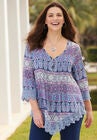 Lace Trim Gauze Blouse, , alternate image number null