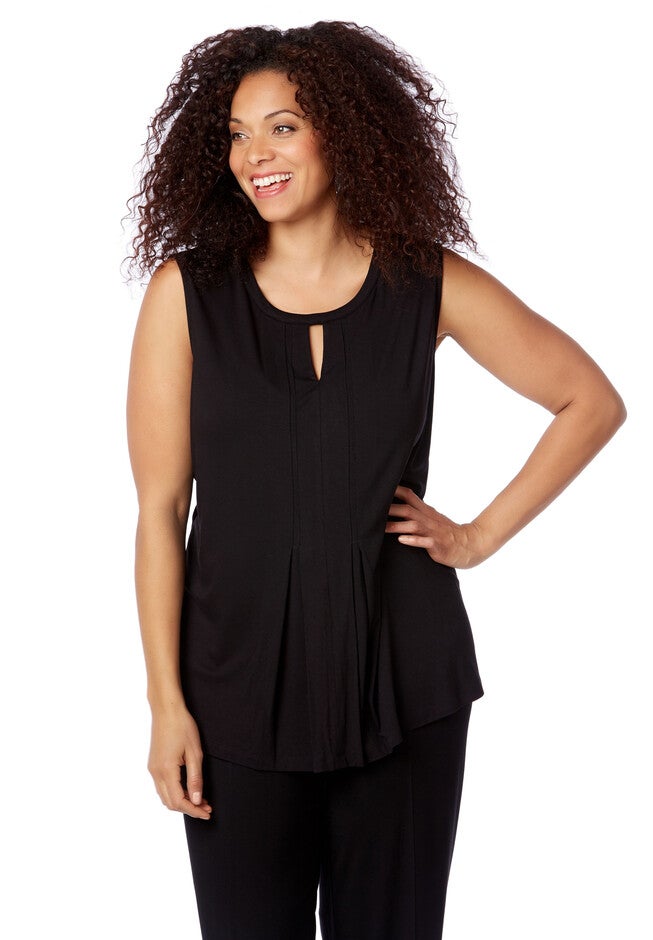 AnyWear Pleated Tank, BLACK, hi-res image number null