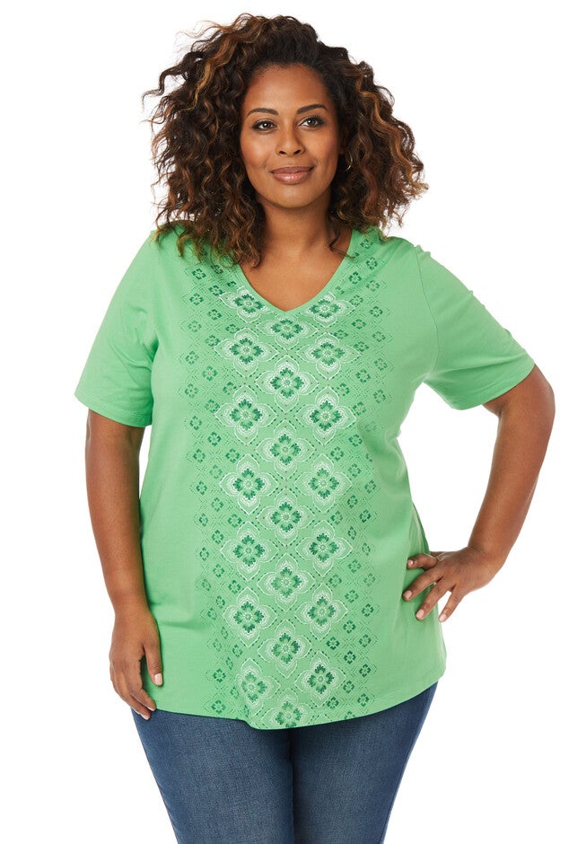Medallion Shine Tee, VIBRANT GREEN, hi-res image number null