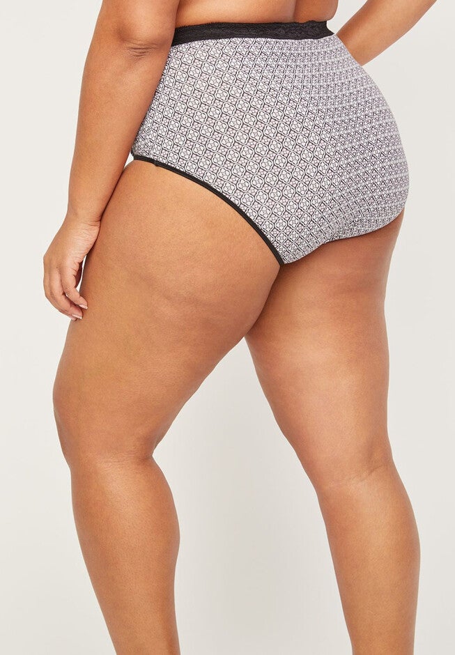 Cotton Full Brief Panty With Lace, , on-hover image number 1