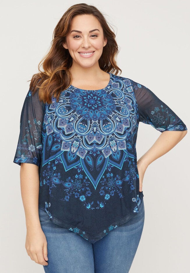 Bluestar Paisley Top, BLUE PAISLEY, hi-res image number null