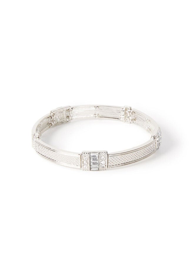 Metallic Bliss Stretch Bracelet, SILVER, hi-res image number null