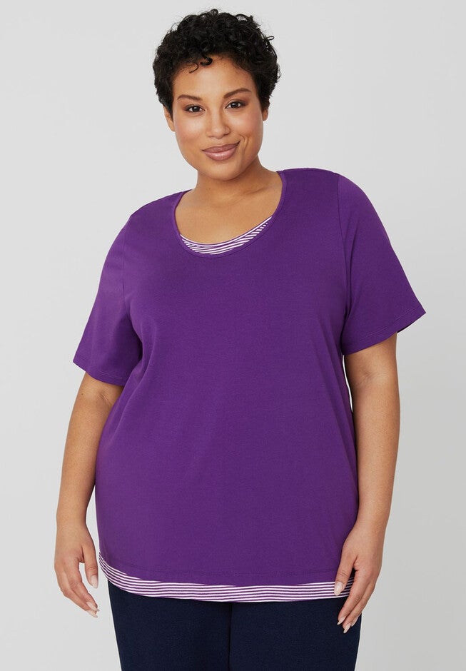 Suprema Duet Tee, FRESH ACAI, hi-res image number 0