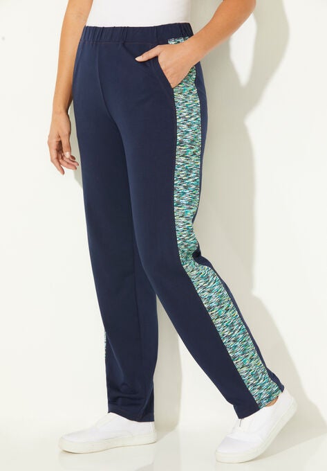 French Terry Motivation Pant, NAVY WATERFALL SPACE DYE, hi-res image number null