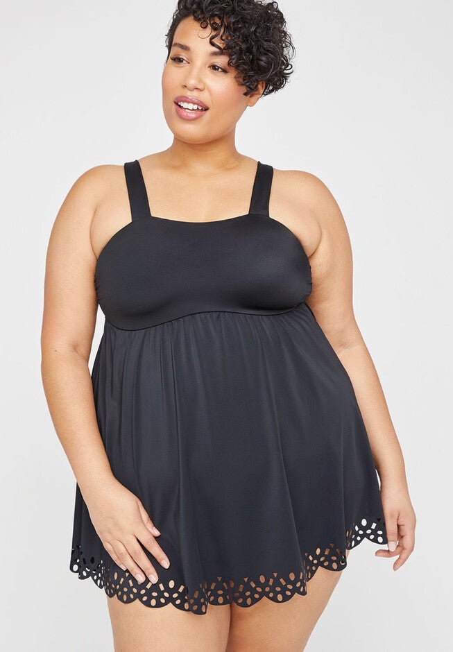 Scallop Haven Swimdress, BLACK, hi-res image number 0