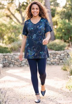 Easy Fit Short Sleeve V-Neck Tunic