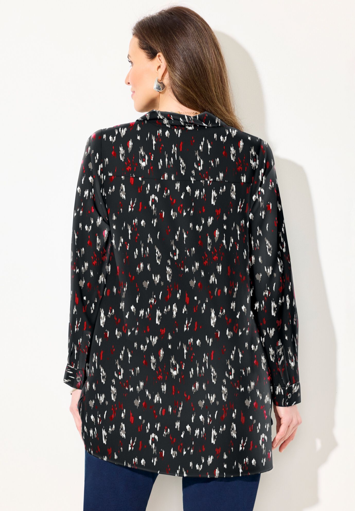 Breezeway Half-Zip Tunic, BLACK DISTRESS ANIMAL, on-hover image number 1