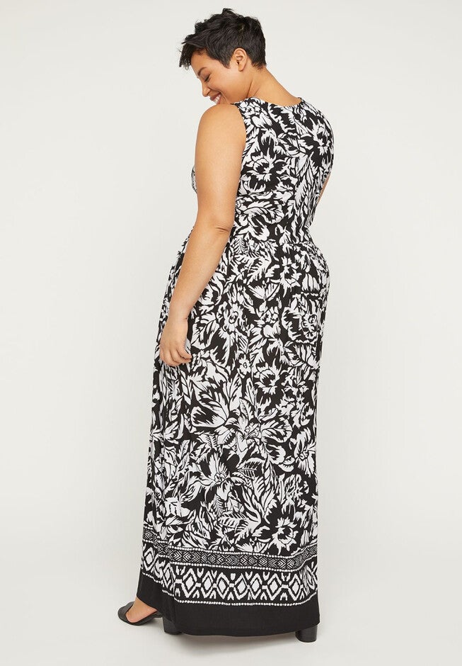 Moonlit Plaza Faux-Wrap Maxi Dress, , on-hover image number null