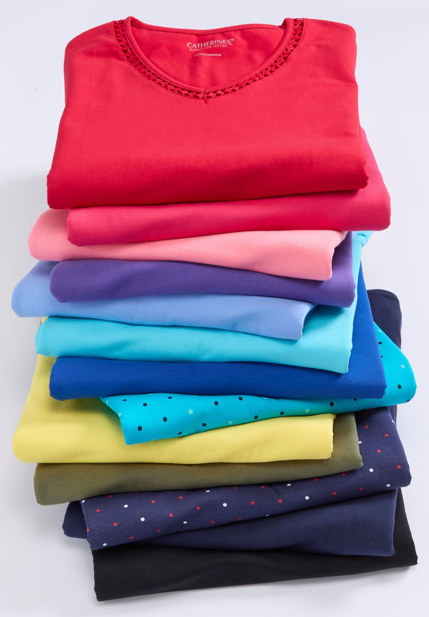 Suprema&reg; Crochet V-Neck Tee, , alternate image number 3