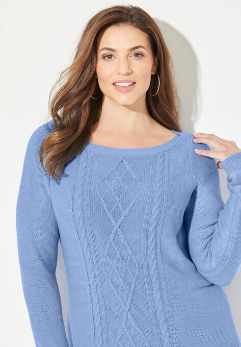 Cashmiracle™ Cable Sweater, , alternate image number null