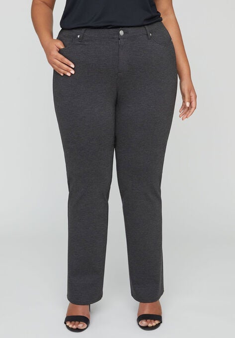 Bootcut Ponte Pant, DARK HEATHER GREY, hi-res image number null