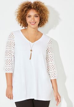 Liz&Me® Eyelet Peasant Top