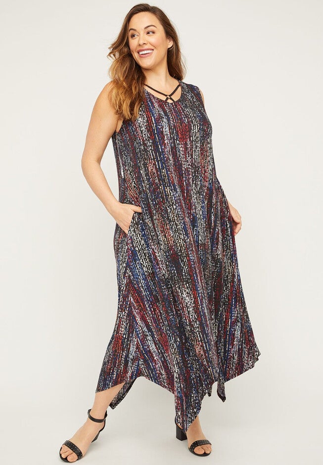 AnyWear Sunset Meadow Maxi Dress with Pockets, MULTI COLOR, hi-res image number 0