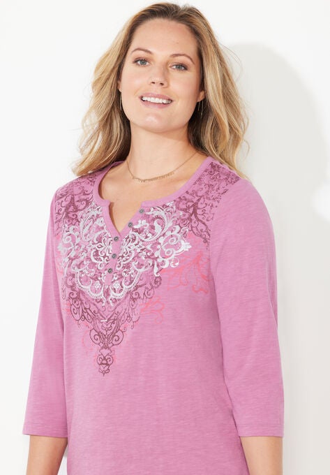 Free Spirit Henley Tee, , alternate image number null