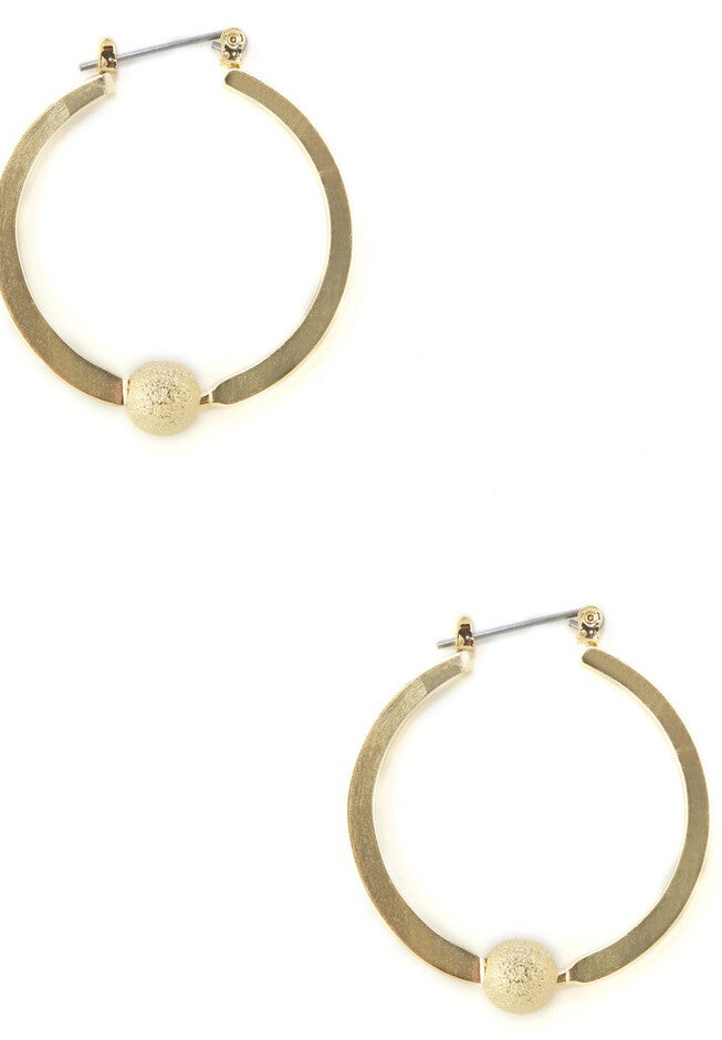 Glitter Hoop Earrings, GOLD TONE, hi-res image number null