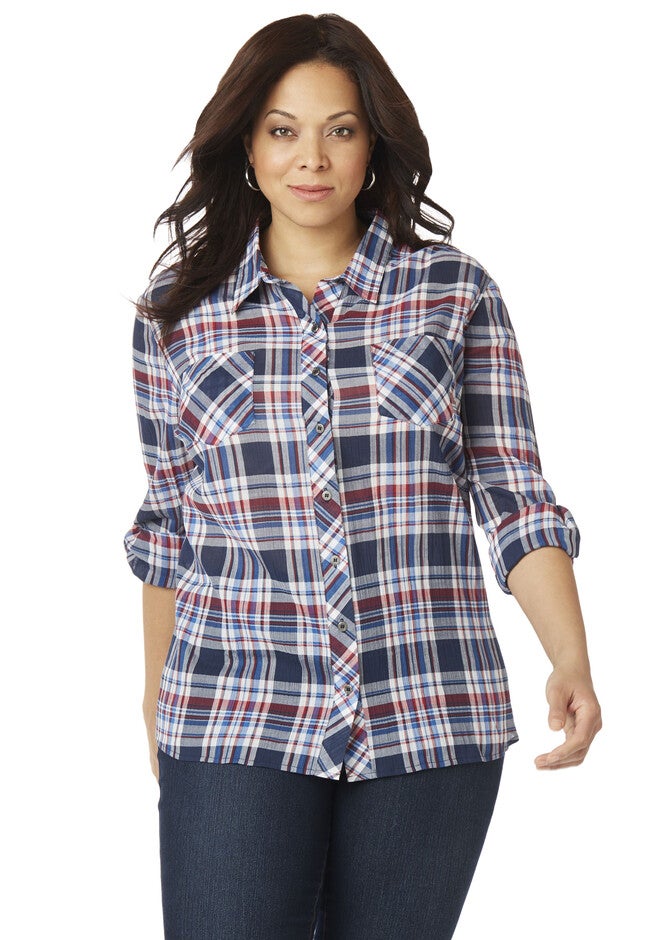 Plaid Dream Buttonfront, MARINER NAVY, hi-res image number null