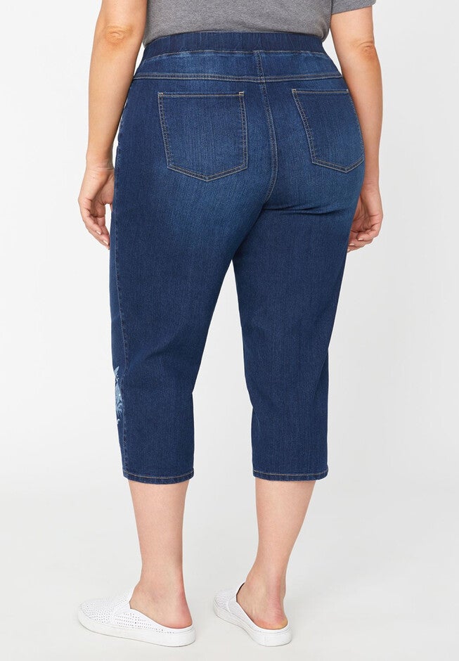 The Floral Knit Jean Capri, , on-hover image number 1