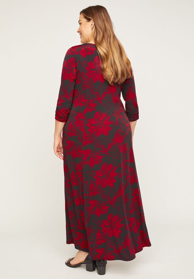 AnyWear Poinsettia Maxi Dress (With Pockets), , on-hover image number null