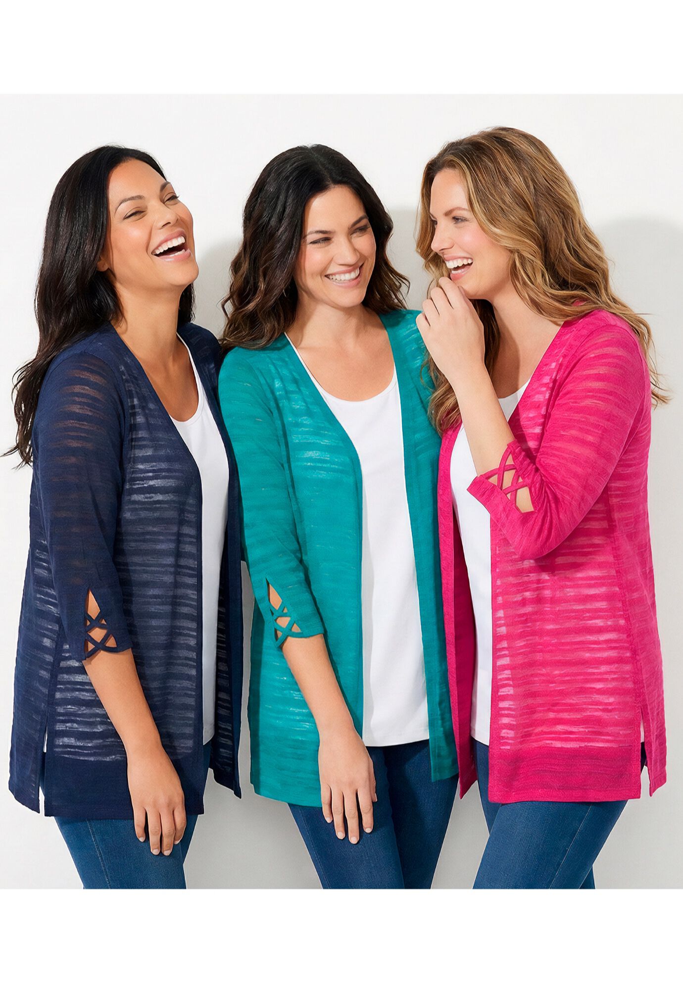 Shadowstripe Burnout Cardigan, , alternate image number 4