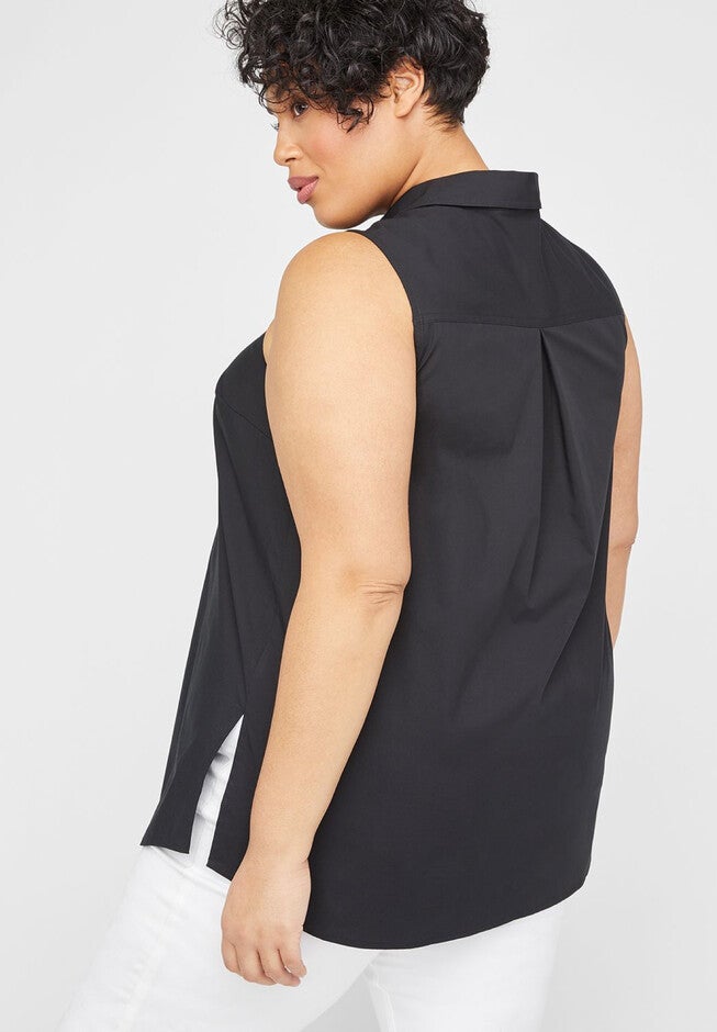 Pintuck Pleat Buttonfront Tunic, , on-hover image number null