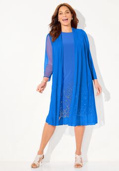 Beaded Trim Jacket Dress Set