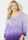 Pointelle Ombre Pullover Sweater, , alternate image number null