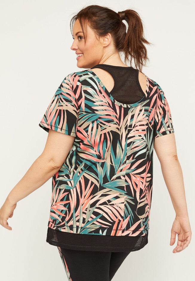 Palm Leaf Duet Tunic Top, , on-hover image number null