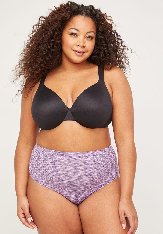 Seamless Printed Full Brief Panty, POTENT PURPLE, hi-res image number 0