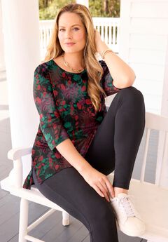 Easy Fit 3/4-Sleeve Scoopneck Tunic