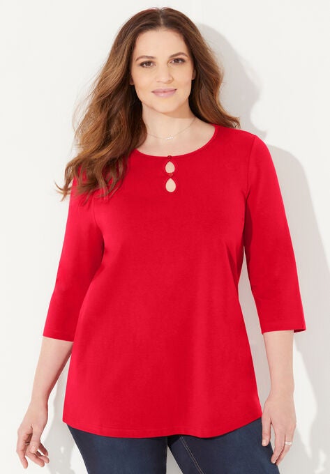 Suprema® Teardrop Tee, CLASSIC RED, hi-res image number null