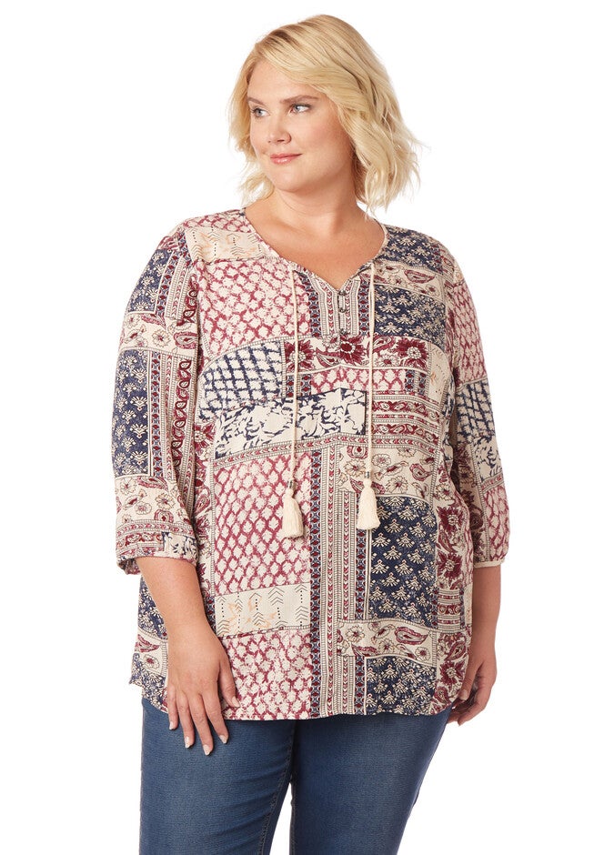 Americana Peasant Top, BIKING RED, hi-res image number null