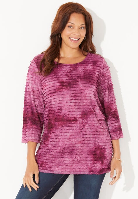 Eyelash Scoopneck Top, BERRY PINK, hi-res image number null