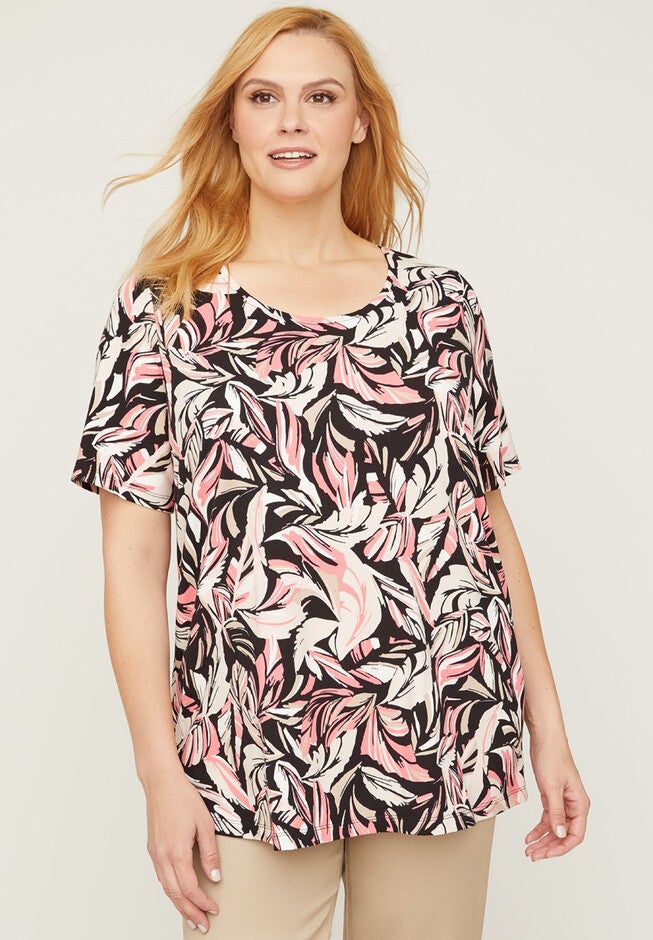Botanical Blend Tee, PINK FOLIAGE, hi-res image number null
