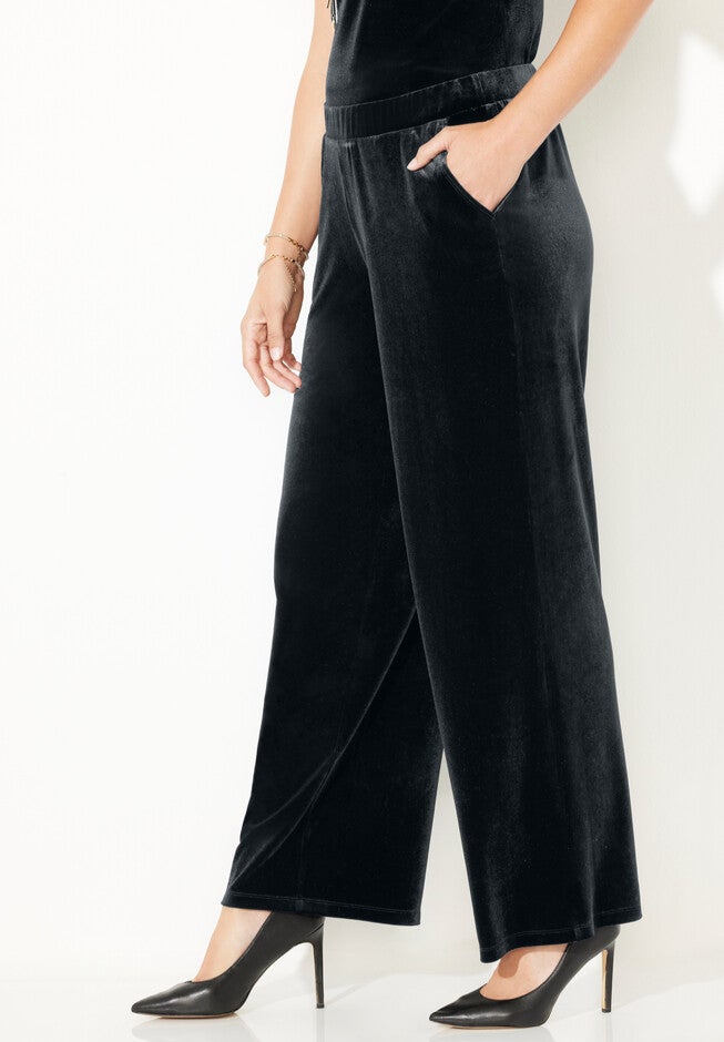 AnyWear Velvet Wide Leg Pant, , alternate image number null