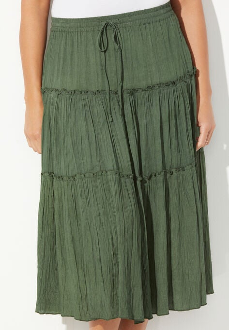 Tiered Midi Skirt, , alternate image number null