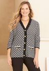 Liz&Me™ Tweed Button Cardigan, BLACK, hi-res image number null