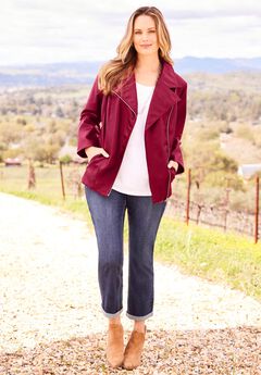 Faux Leather Moto Jacket