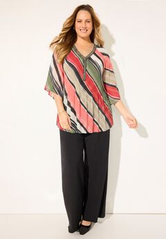 Bejeweled Pleated Blouse