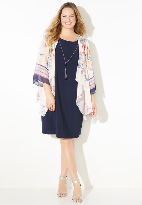 Cascade Jacket Dress, NAVY PINK, hi-res image number null