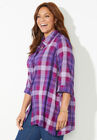 Buttonfront Plaid Tunic, , alternate image number null