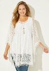 AnyWear Stretch Lace Poncho, WHITE, hi-res image number null