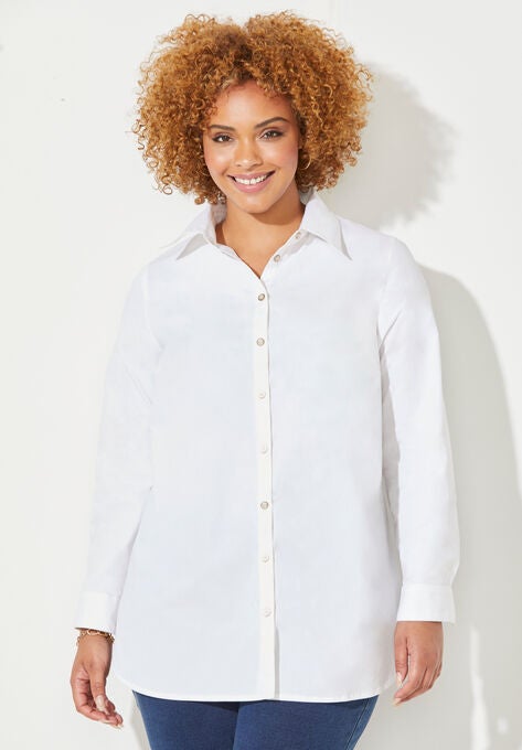 Liz&Meâ„¢ Buttonfront Shirt, WHITE, hi-res image number null