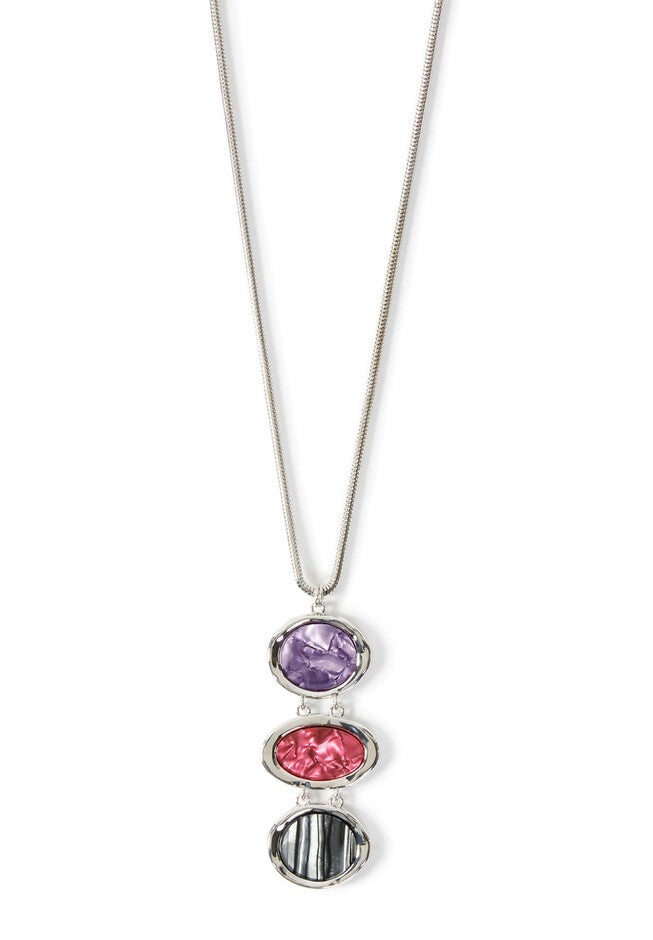 Galaxy Pendant Necklace, DEEP TANGO PINK, hi-res image number null