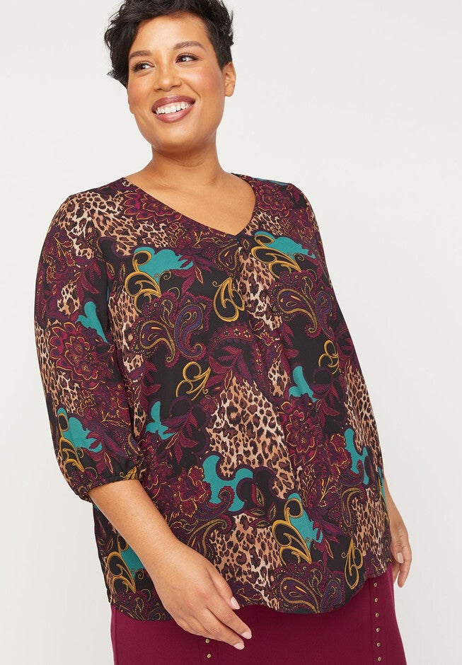 Black Label Dreamscape Georgette Blouse, MULTICOLOR PAISLEY, hi-res image number null