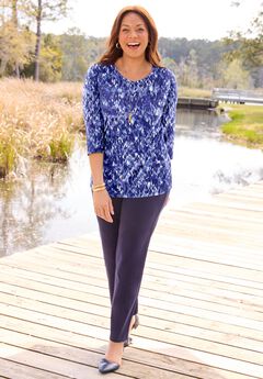 Suprema® 3/4 Sleeve V-Neck Tee