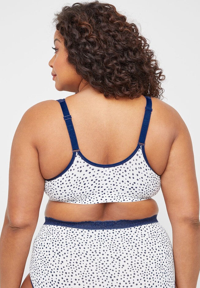 Cotton Comfort Front-Close No-Wire Bra With Lace, , on-hover image number 1